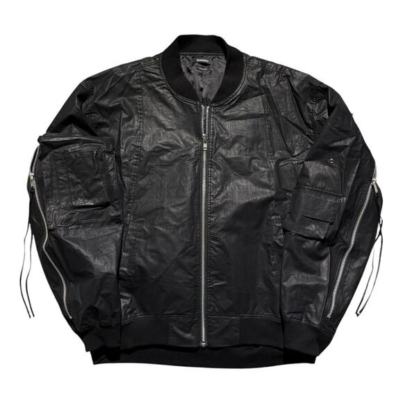 Waxed back zip bomber